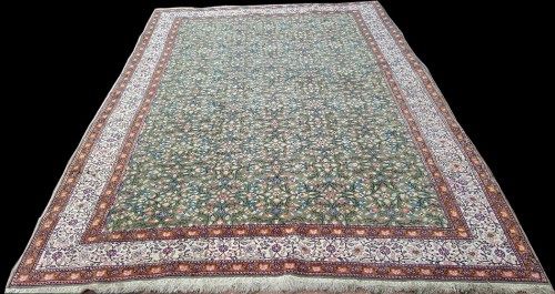 Lot 1075 - A Kayseri carpet, the green ground with...