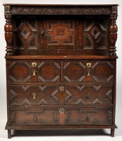 Lot 1138 - A late 17th Century oak livery cupboard, the...