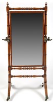Lot 1149 - A 19th Century mahogany cheval mirror, the...