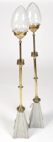 Lot 1150 - A pair of 19th Century brass standard lamps,...