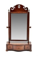 Lot 1171 - A George III mahogany toilet mirror, the...