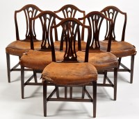 Lot 1172 - A set of six George III mahogany dining chairs,...