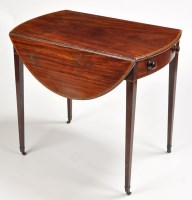 Lot 1178 - A George III mahogany Pembroke table, the oval...