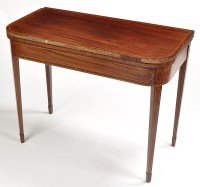 Lot 1180 - A George III mahogany turnover top tea table,...