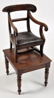 Lot 1184 - A George IV mahogany child's open arm chair on...