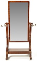 Lot 1191 - A Victorian mahogany cheval mirror, the...
