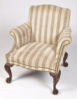 Lot 1220 - A Georgian style armchair, the serpentine back,...