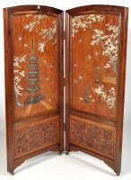 Lot 1221 - An early 20th Century Japanese hardwood screen,...