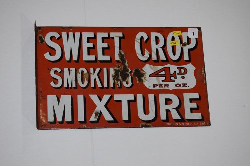 Lot 1 - Double sided enamel advertising sign for...
