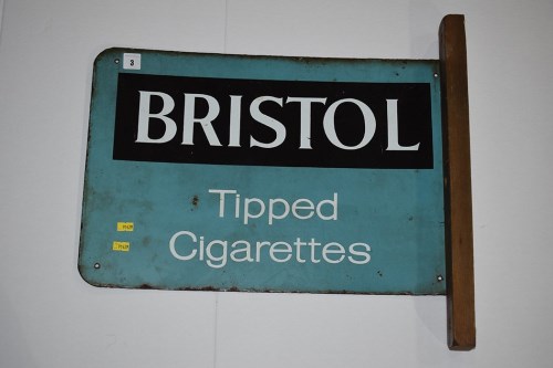 Lot 3 - 'Bristol Tipped Cigarettes' enamel advertising...