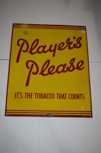 Lot 8 - 'Players Tobacco and Cigarette' enamel...