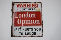 Lot 17 - 'London Opinion Magazine' enamel advertising...