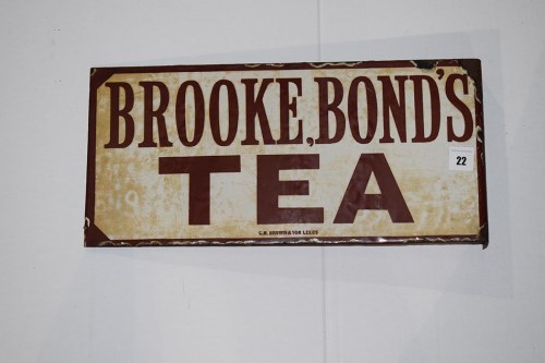 Lot 22 - 'Brooke Bond's Tea' enamel advertising sign,...
