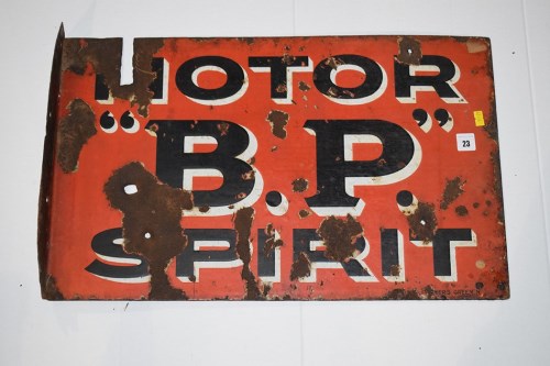 Lot 23 - 'Motor B.P. Spirit' enamel advertising sign,...