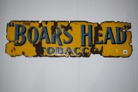 Lot 25 - 'Boar's Head Tobacco' enamel advertising sign,...