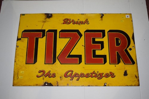 Lot 27 - 'Tizer' enamel advertising sign, inscribed...