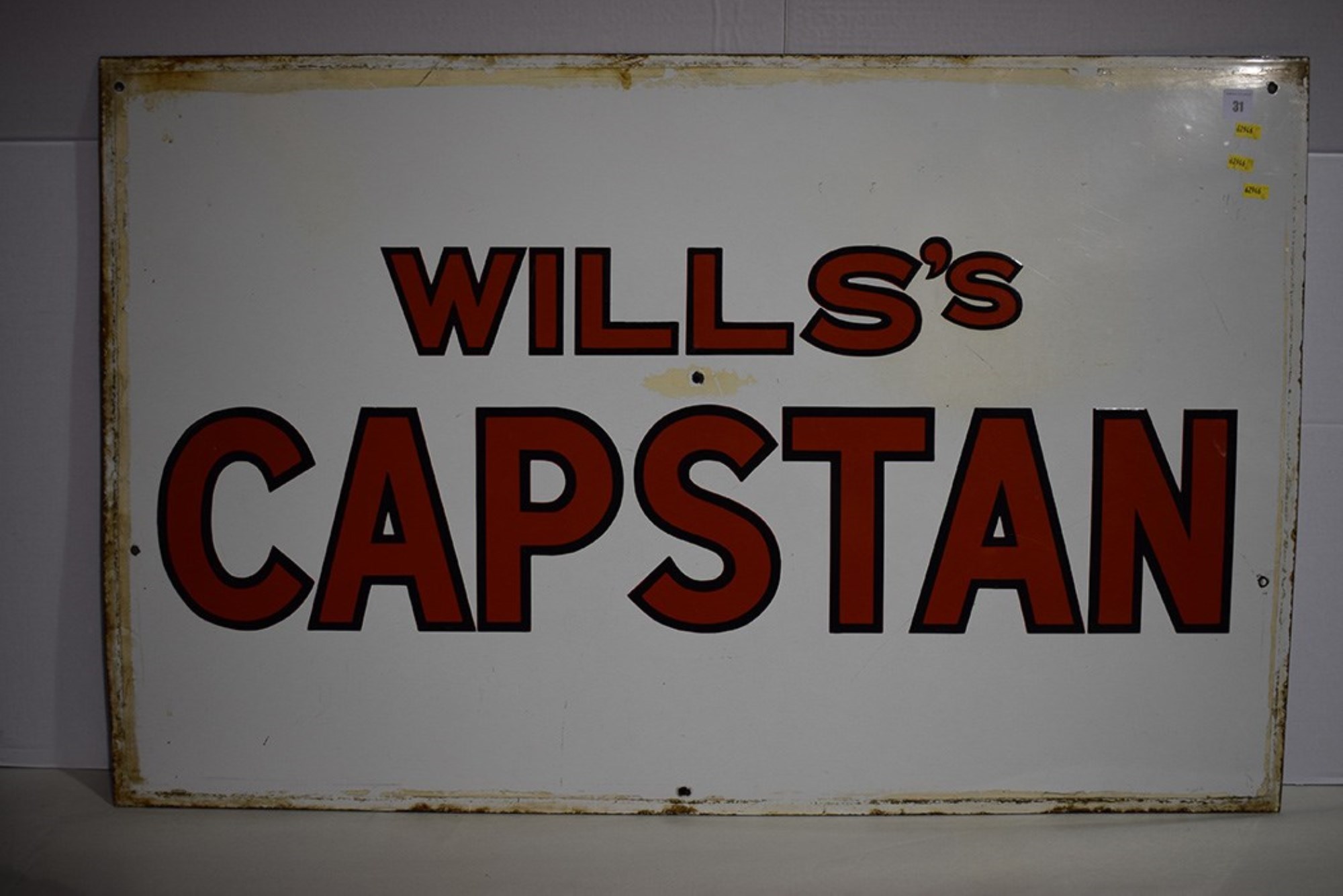 Lot 31 'Wills Capstan' enamel advertising sign, 104