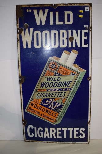 Lot 32 - 'Wild Woodbine Cigarettes' enamel advertising...