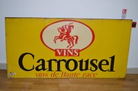 Lot 38 - 'Vins Carrousel' tin advertising sign,...