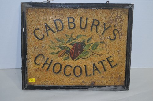 Lot 43 - A Cadburys chocolate tin advertising sign, by...