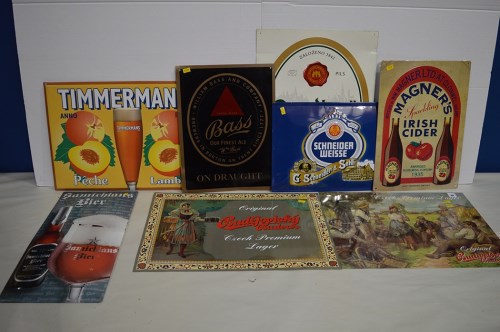 Lot 49 - Brewery tin advertising signs for; 'Budweiser';...