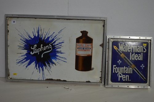 Lot 55 - 'Stephens Ink' enamel advertising sign, by The...
