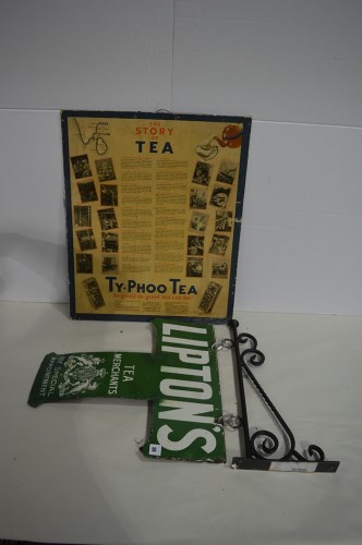 Lot 56 - 'Lipton's Tea' enamel advertising sign, in ''T'...