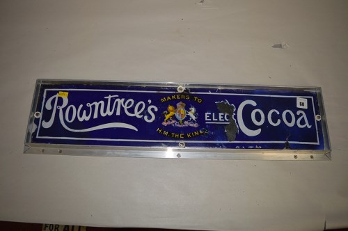 Lot 60 - 'Rowntree's Cocoa' enamel advertising sign, 64...