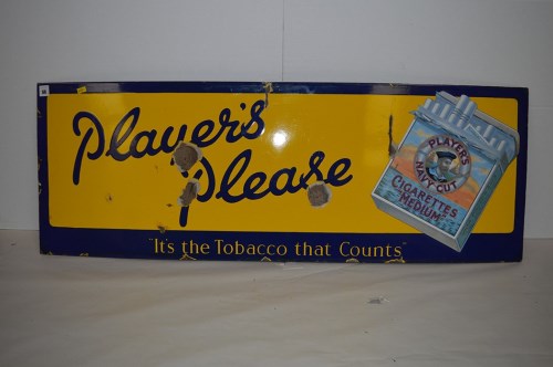 Lot 66 - 'Players Tobacco and Cigarettes' enamel...