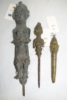 Lot 124 - Yoruba bronze ritual staffs (Edan Ogboni)...