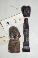Lot 177 - A West African Baule Janus fly whisk handle,...