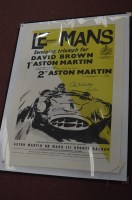 Lot 192 - A motoring poster 'Le Mans, Aston Martin', two...