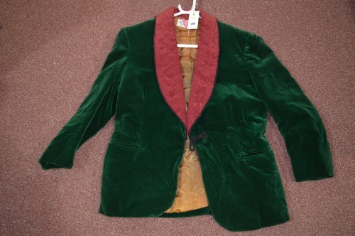 Lot 218 - A green velvet and silk collared BBC...
