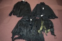 Lot 220 - Victorian black ladies clothing, comprising:...