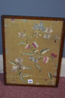 Lot 228 - An 18th Century embroidered panel with...