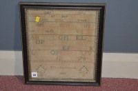 Lot 231 - An early 19th Century woolwork sampler...