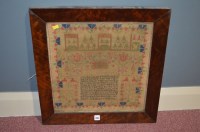Lot 232 - A Victorian woolwork sampler with verse and...