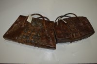 Lot 262 - Two 20th Century crocodile skin handbags....