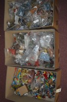 Lot 335 - Three boxes of plastic and some metal figures,...