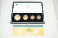 Lot 341 - The 2002 United Kingdom gold proof four coin...