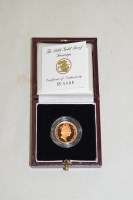 Lot 345 - A 1996 22ct. gold proof sovereign, boxed, with...