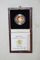 Lot 346 - The 1995 22ct. gold proof sovereign, boxed,...