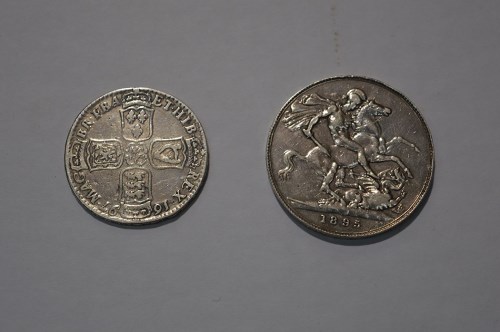 Lot 383 - A William III half crown, 1697; together with...