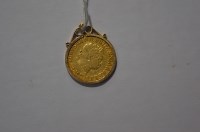 Lot 384 - A George III gold sovereign, 1817, in 9ct....