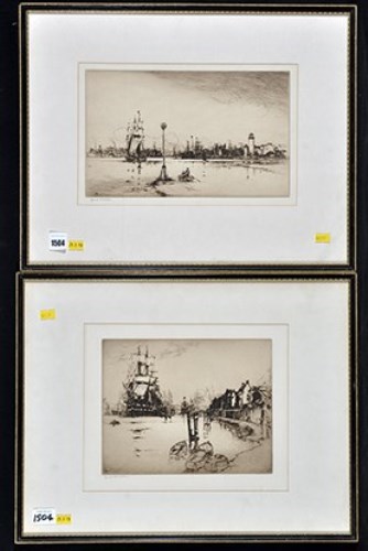 Lot 1504 - Frank Henry Mason - shipping on the Tyne, and...