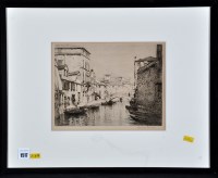 Lot 1517 - Lucien Gautier - a Venetian backwater, signed...