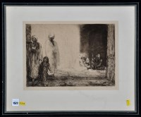 Lot 1522 - M*** Bauer - a North African street scene with...