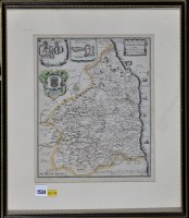 Lot 1534 - Richard Blome - ''A Mapp of Ye County of...