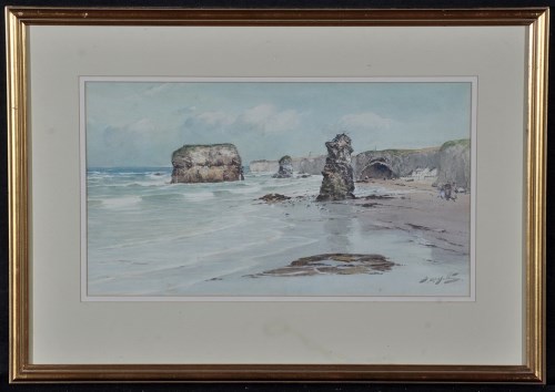 Lot 1618 - Thomas Swift Hutton - figures on Marsden beach,...