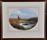 Lot 1625 - Alistair Proud, SWLA - a stag by an upland...